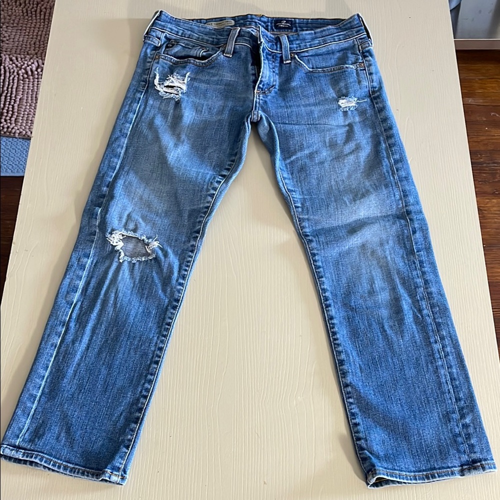 AG Adriano Goldschmied Blue Distressed Jeans